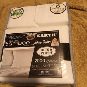 Sheet Set White King Bamboo Organic Earth 6 Piece Ultra Plush New